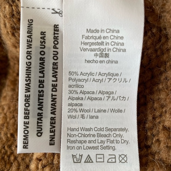 J. Crew Alpaca Blend Tan Button Shoulder Sweater Medium - Picture 7 of 7